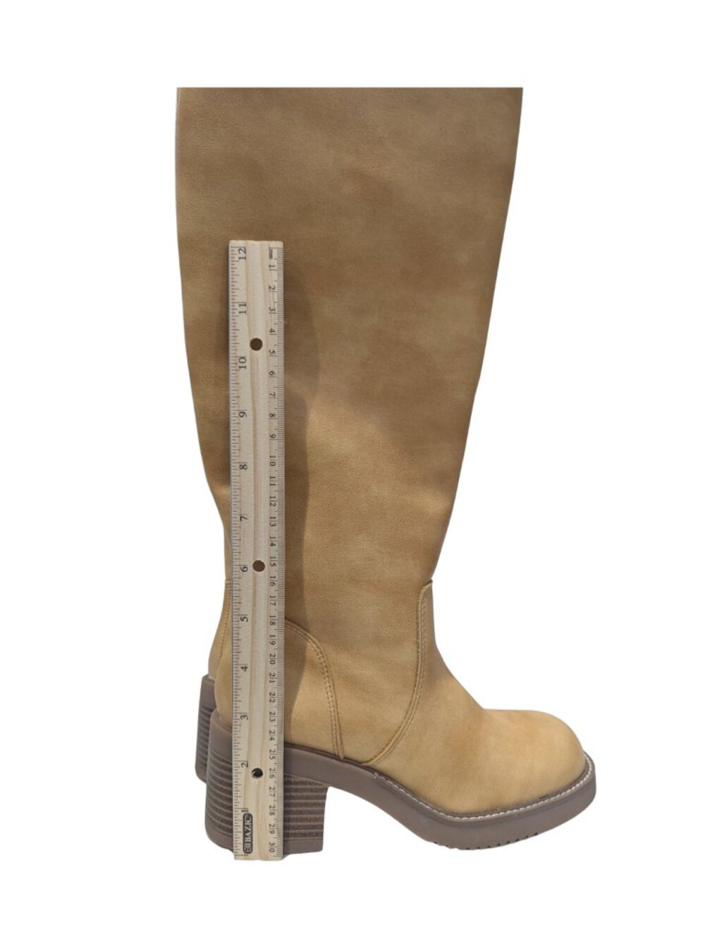 Madden Girl Momentoo Knee High Block Heel Boots Natural Size 5M - Picture 6 of 8